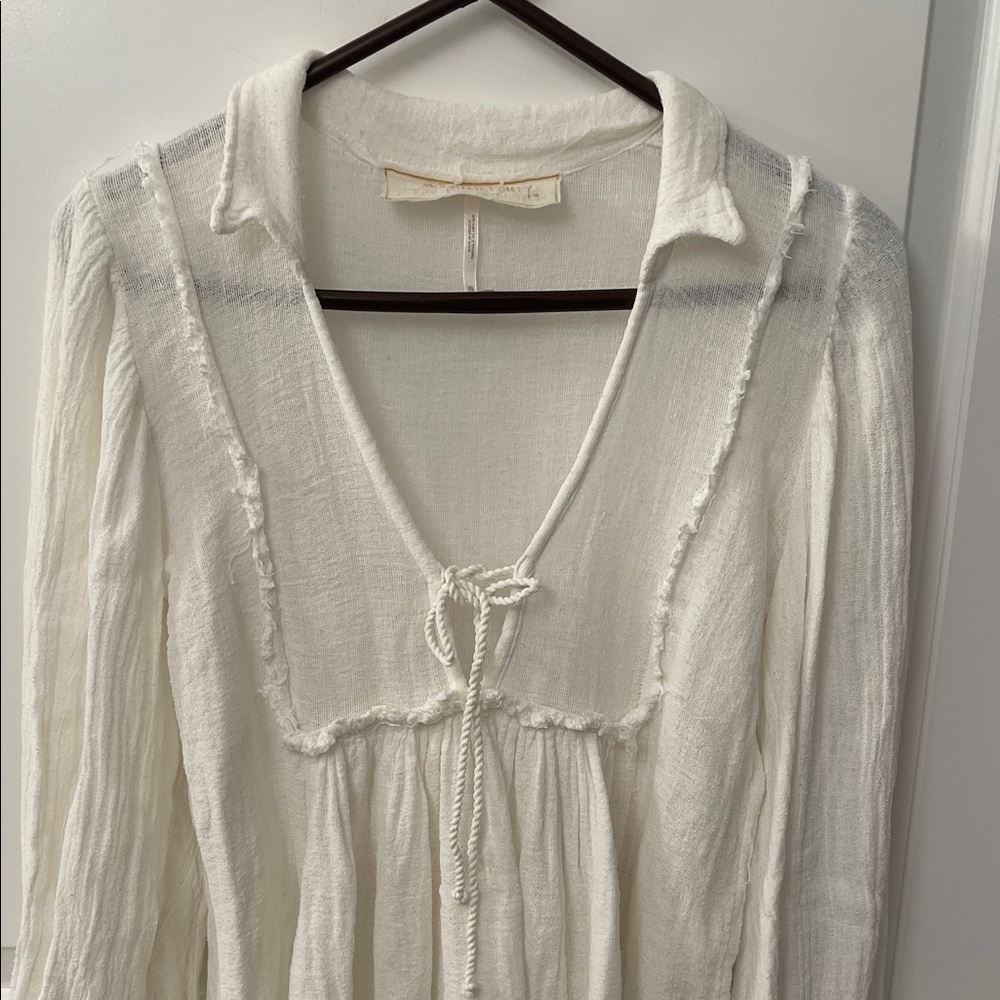Jen's Pirate Booty Cream Romantic Cotton Blouse - Picture 4 of 13